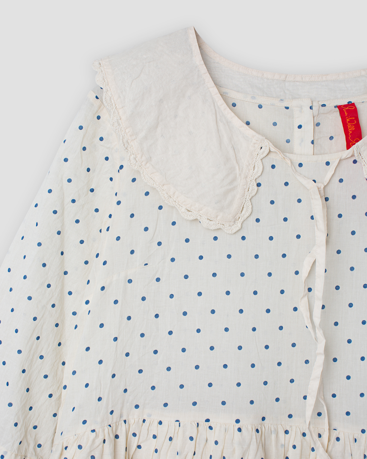 Ewa i Walla | Kleid JENNIFER Creme mit blauen Punkten |55835 | SS24