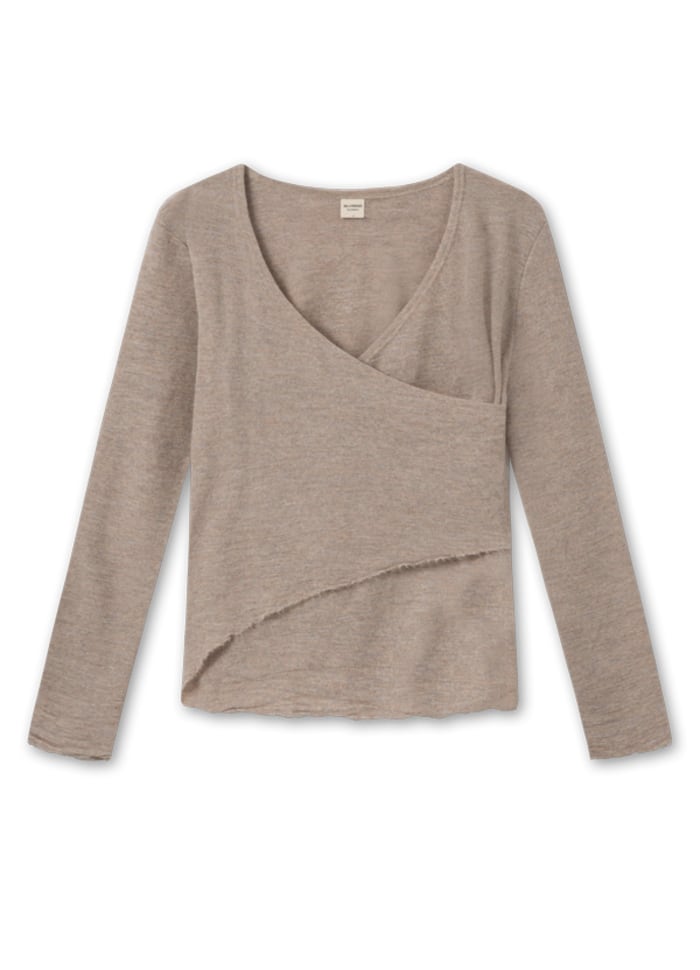 By Basics | Shirt Asymmetrisch | Reine Merinowolle Zinc 776 | 4008