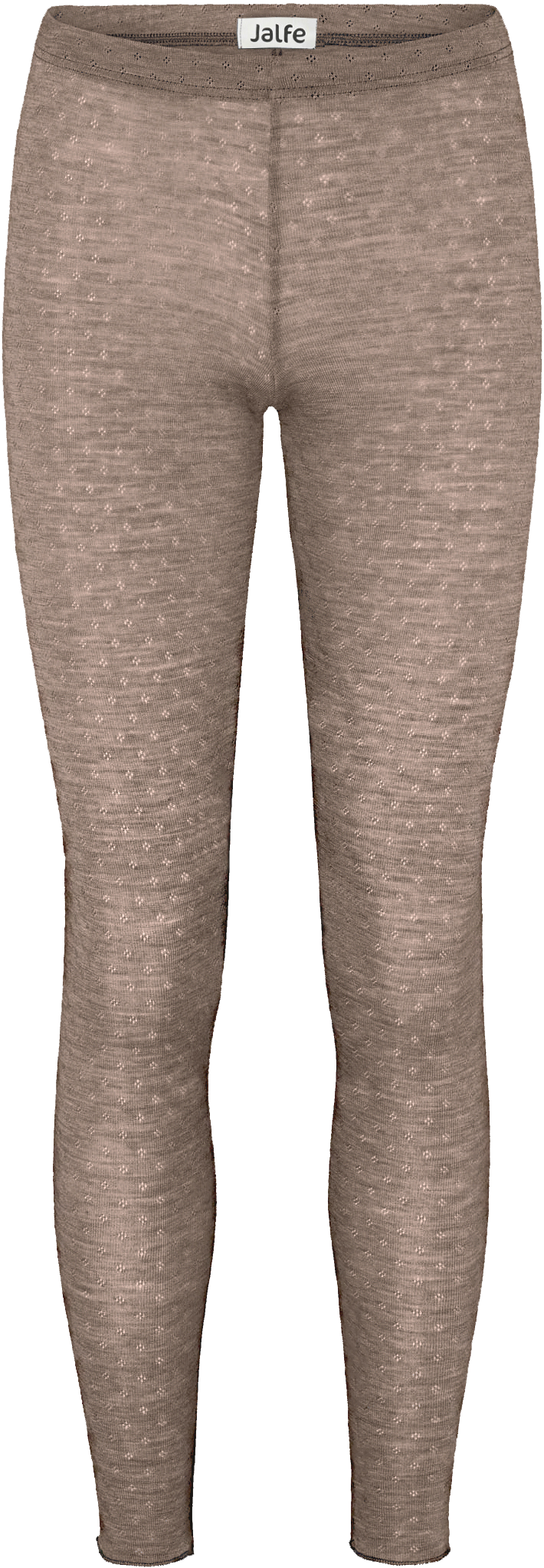 Jalfe Kirse Leggings eyelet - Hellbraun Melange - 100% Wolle vom Merinoschaf