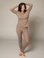 Jalfe Kirse Leggings eyelet - Hellbraun Melange - 100% Wolle vom Merinoschaf