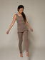 Jalfe Kirse Leggings eyelet - Hellbraun Melange - 100% Wolle vom Merinoschaf