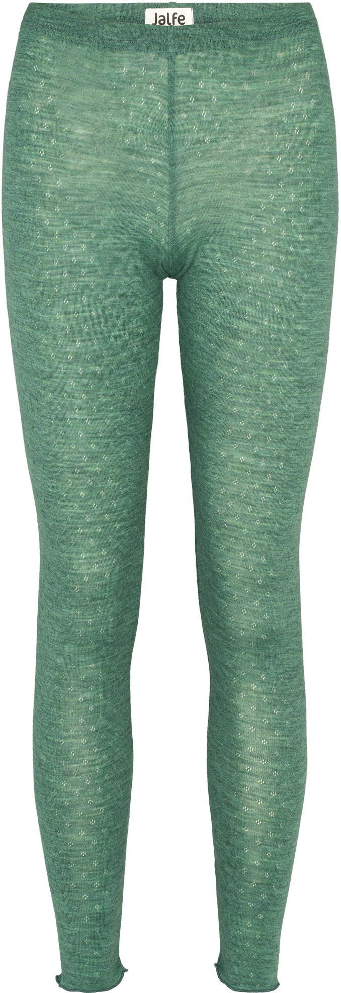 Jalfe Kirse Leggings eyelet - Aloe Melange - 100% Wolle vom Merinoschaf