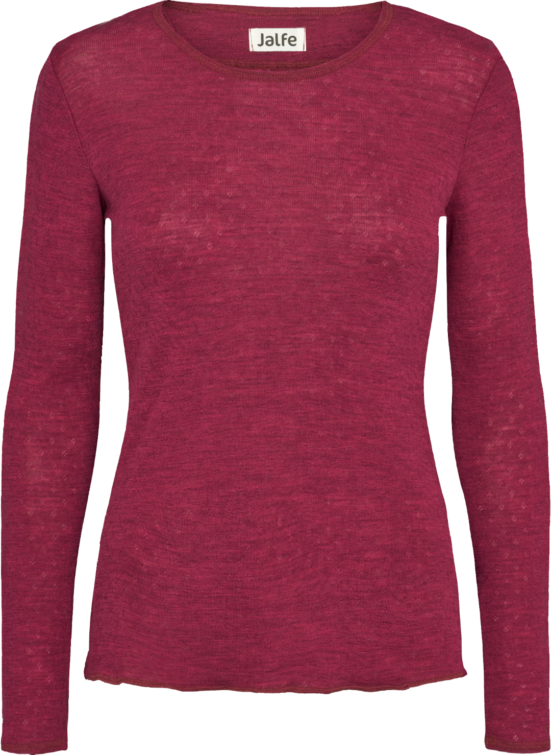 Jalfe Vigdis Shirt eyelet - Kirsch Melange - 100% Wolle vom Merinoschaf