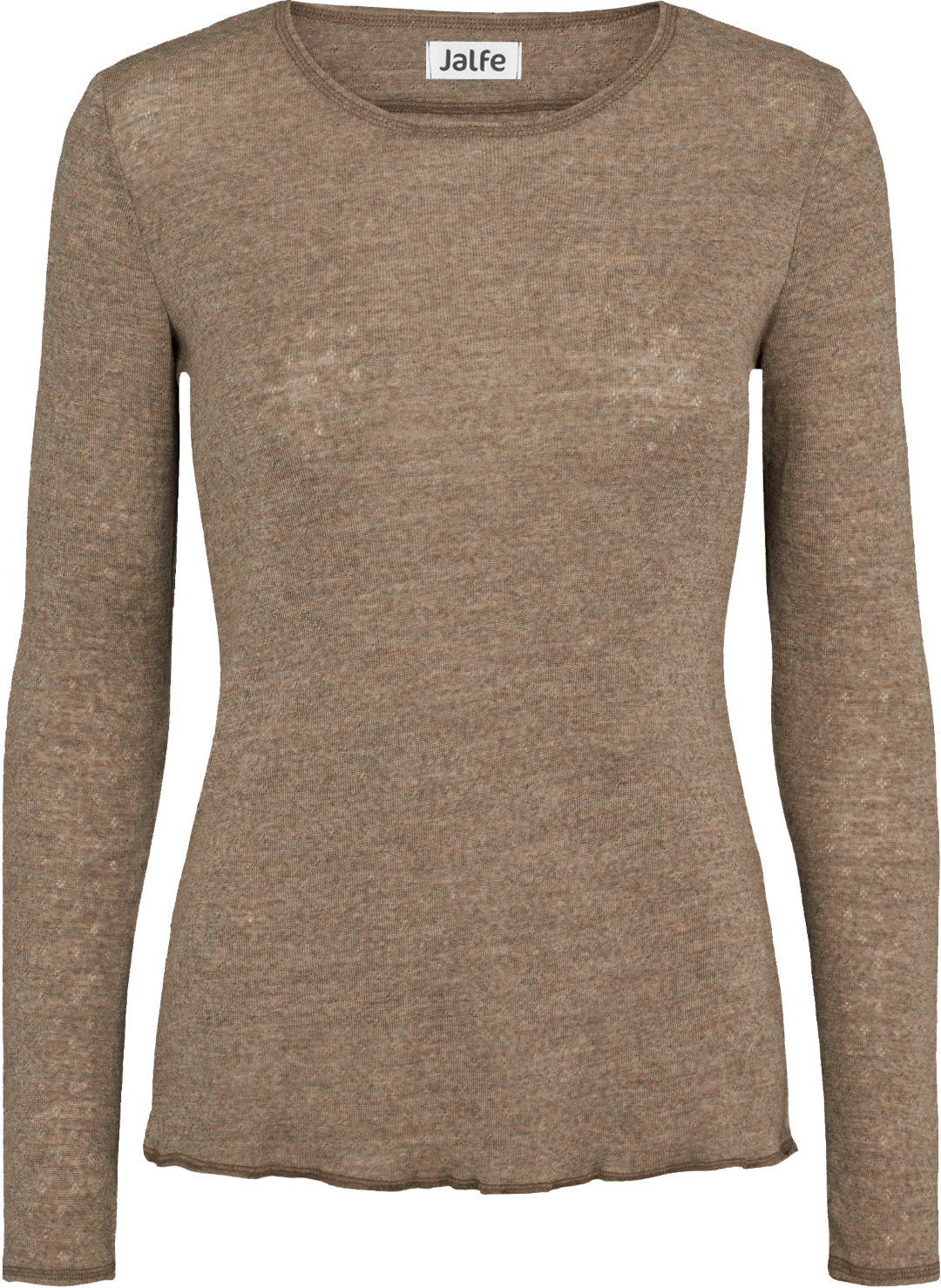 Jalfe Vigdis Shirt eyelet - Hellbraun Melange - 100% Wolle vom Merinoschaf