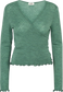 Jalfe Iris Shirt eyelet - Aloe Melange - 100% Wolle vom Merinoschaf