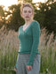 Jalfe Iris Shirt eyelet - Aloe Melange - 100% Wolle vom Merinoschaf