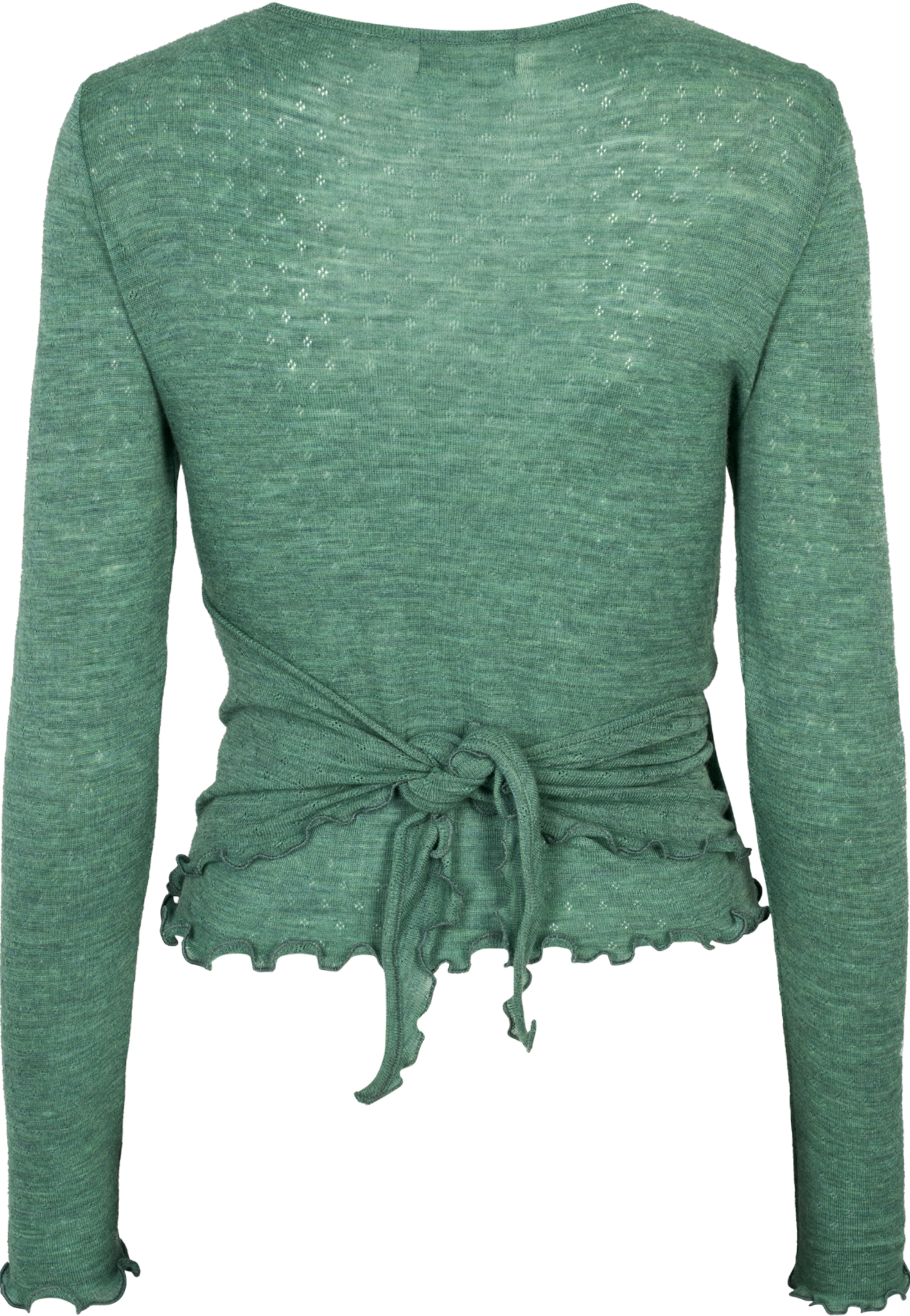 Jalfe Iris Shirt eyelet - Aloe Melange - 100% Wolle vom Merinoschaf