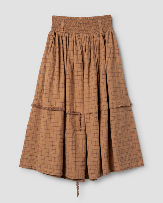 Ewa i Walla | Rock SABRINA Linen Check Cinnamon | 22296 | AW25