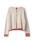 Ewa i Walla Cardigen CORDELIA Knitter-Baumwolle Cream / Rot | Spring Summer 26