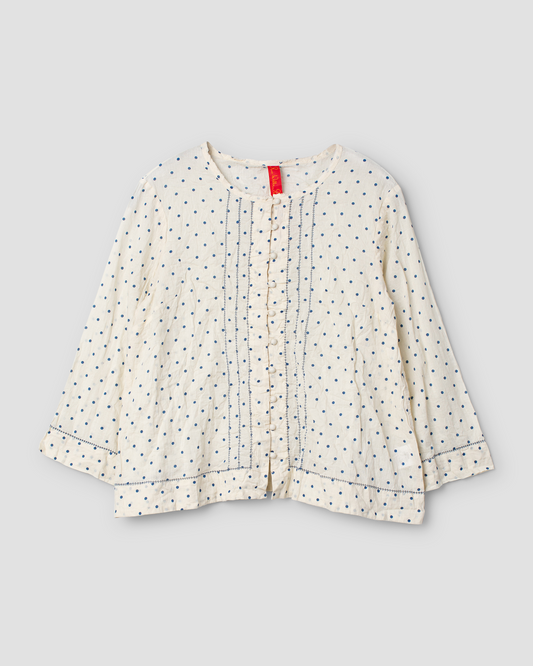 Ewa i Walla | Bluse MATILDA creme blaue Punkte |44963 | SS24