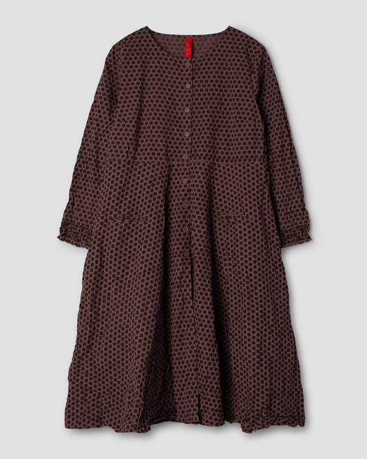 Ewa i Walla | Kleid FILLIPA Dark mauve Baumwolle |55807| AW23