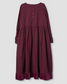 Ewa i Walla | Kleid GRY Leinen Kariert Dark Plum | 55929 | AW25