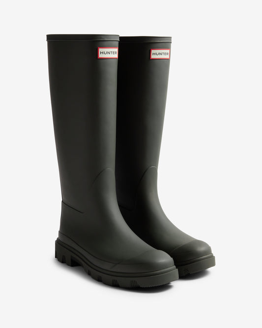 Hunter Gummistiefel - Downpour Stiefel Lang- Wasserdicht Rutschfest - Oliv-Grün