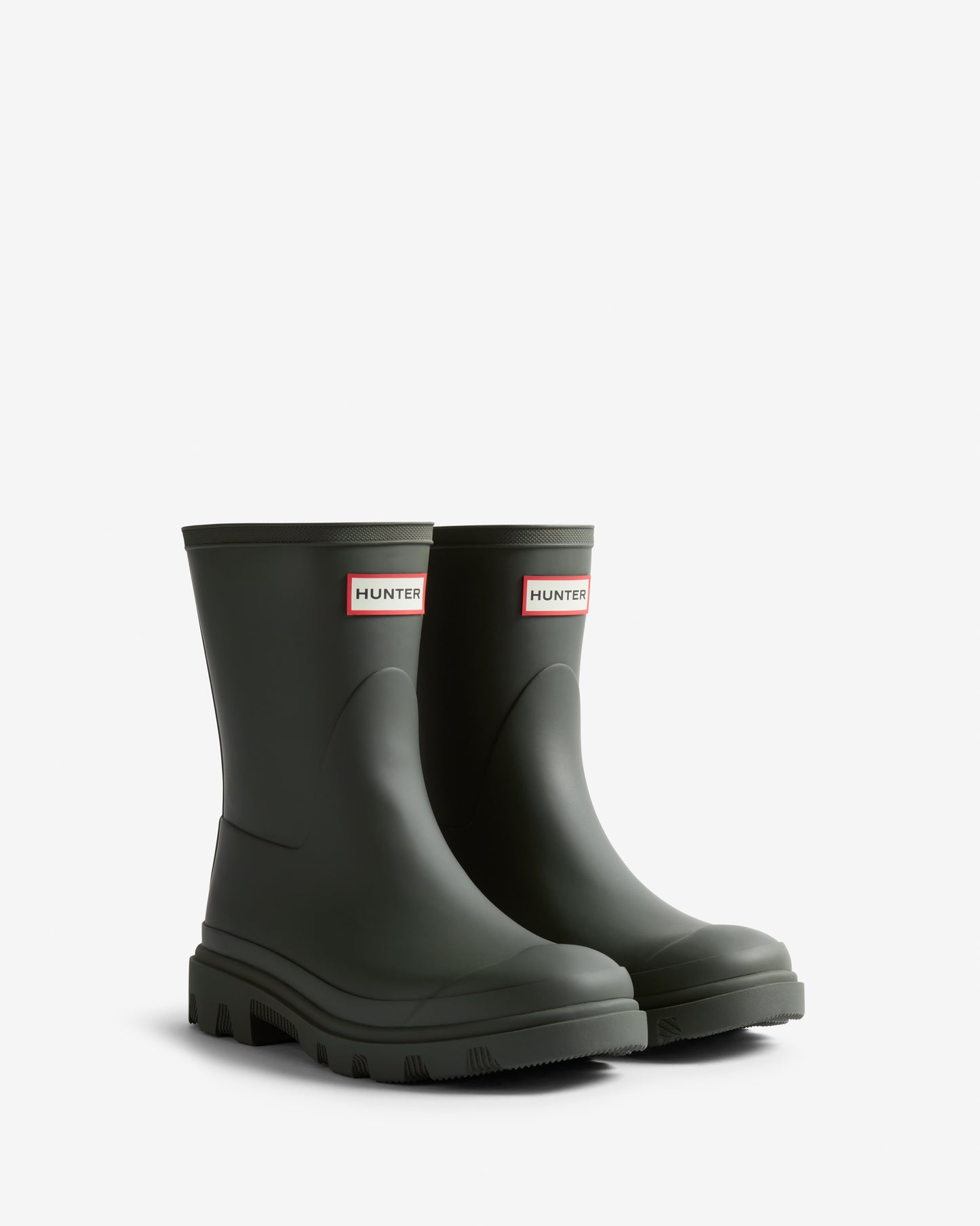 Hunter Gummistiefel - Downpour Stiefel Kurz - Wasserdicht Rutschfest - Oliv-Grün