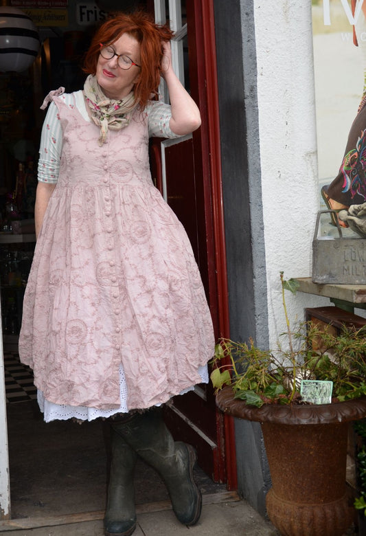 Ewa i Walla | Kleid FREJA Embroidered voile Pale mauve 33393 | SS25