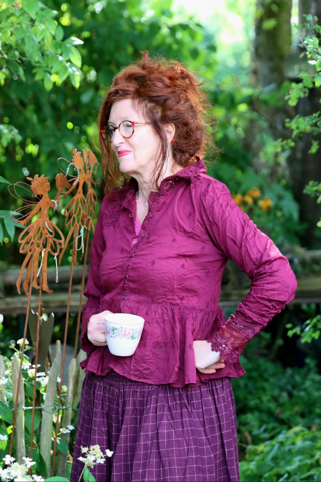 Ewa i Walla | Bluse PARISA Dark Plum | 44162 | AW25