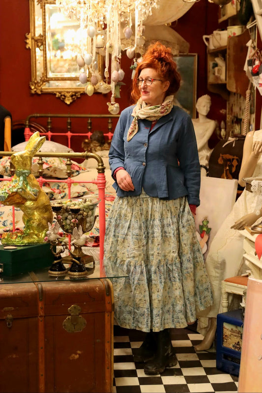 Ewa i Walla Jacke LUCY 66781 Leinen Baumwoll Gemisch Blau | Spring Summer 26