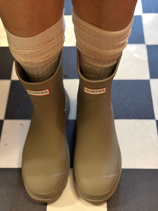Hunter Gummistiefel - Downpour Stiefel Kurz - Wasserdicht Rutschfest - Oliv-Grün