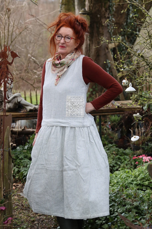 Ewa i Walla Kleid FEBE 55961 Leinen gestreift Summer 26