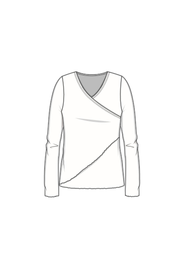 By Basics | Shirt Asymmetrisch | Reine Merinowolle Rose 500 | 4008