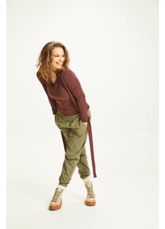 By Basics | Shirt Asymmetrisch | Reine Merinowolle Camelia Melange 330 | 4008