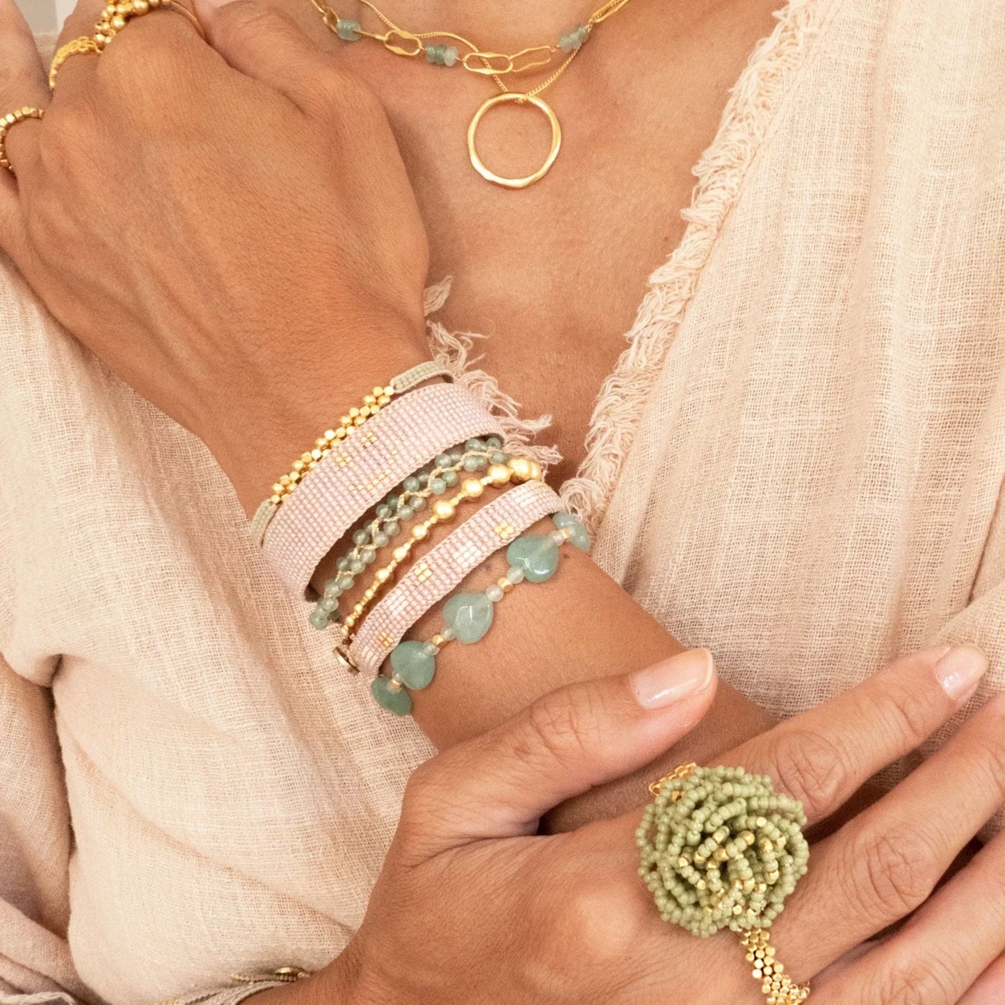 Ibu Jewels | Armband Jill Jake | Aventurin | AN16