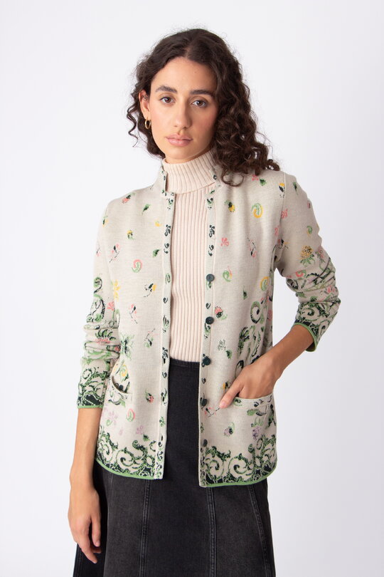 Ivko | Jacke  / Jacquard Jacket Illuminatio Pattern off white Plum |  242510