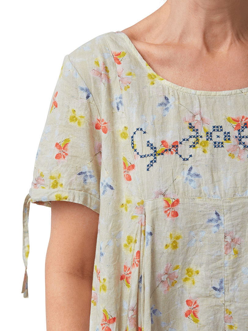SALE! Ewa i Walla | Kleid / Dress Voile Yellow Flower | 55736 | SS22 - Feenreich