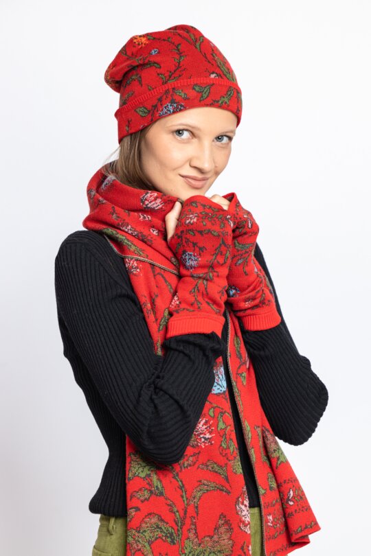 Ivko | Mutze / Cap Floral Pattern Red | 222583 - Feenreich