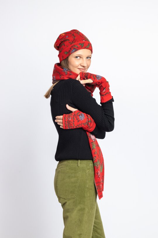 Ivko | Mutze / Cap Floral Pattern Red | 222583 - Feenreich