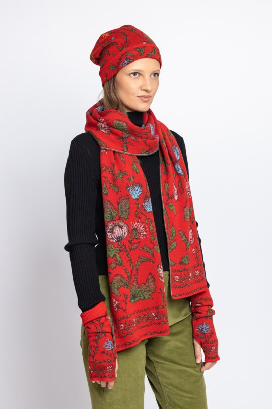 Ivko | Mutze / Cap Floral Pattern Red | 222583 - Feenreich