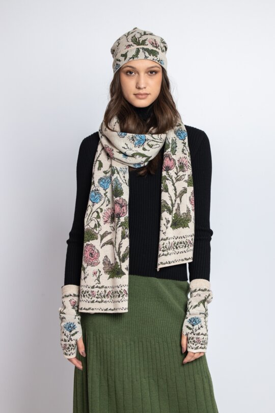 Ivko | Schal / Scarf Floral Pattern Off White | 222580 - Feenreich