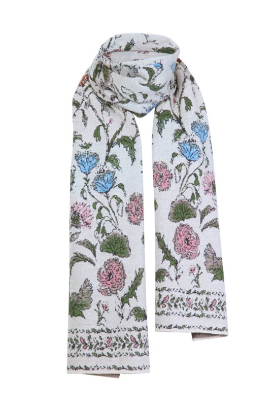 Ivko | Schal / Scarf Floral Pattern Off White | 222580 - Feenreich